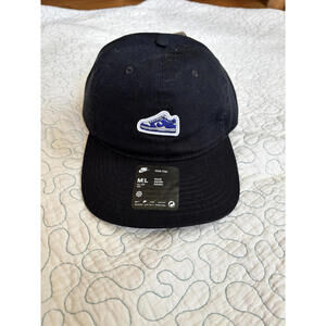 Nike‎ Club Cap Black with Blue Sneaker Patch Adult size M/L [COPY]